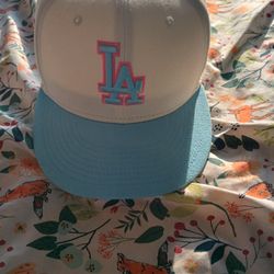 Dodgers Hat Pink Blue And White
