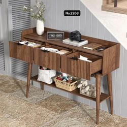 Narrow Console Table with Storage, Couch Table Behind Sofa, Farmhouse Entryway Table with Drawers, Wood Sofa Table for Living Room, Hallway, Foyer, Wa