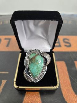 Indian style turquoise and silver ring