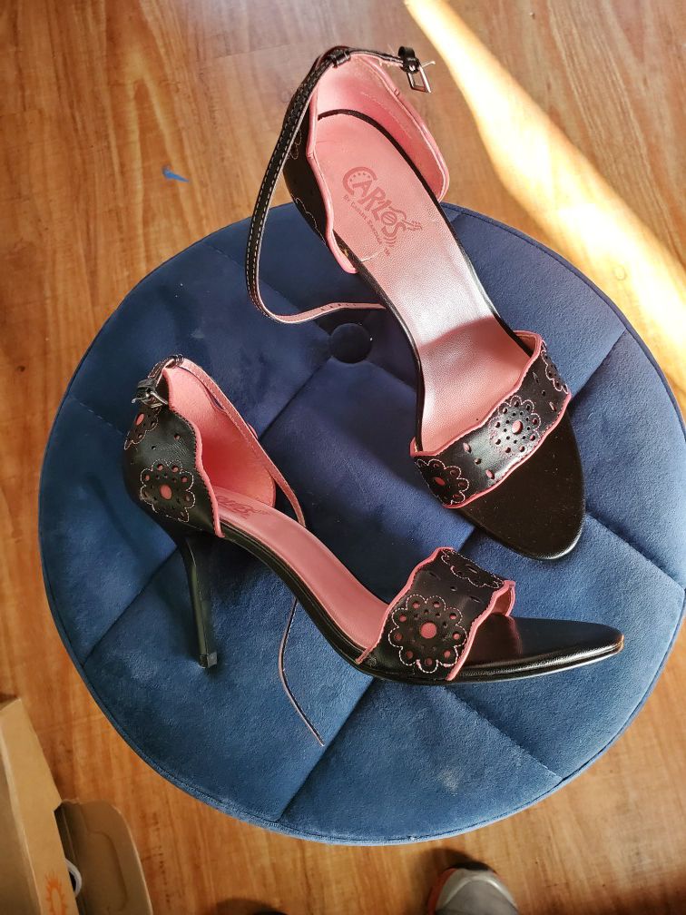 Carlos santana pink and black heels new size 8