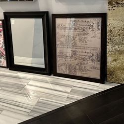 Hanging art And A Mirror 