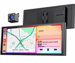 9.26" Carplay Screen for Car, Wireless Portable Car Play Screen for Apple CarPlay & Android Auto, OTA Updates, Backup Camera, Bluetooth 5.0, Mirror Li