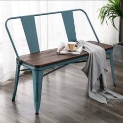 Industrial Bench Metal/wood Banquita