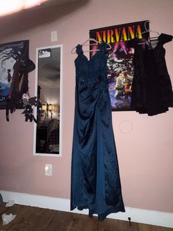 Elegant Dark Teal  long Formal Dress