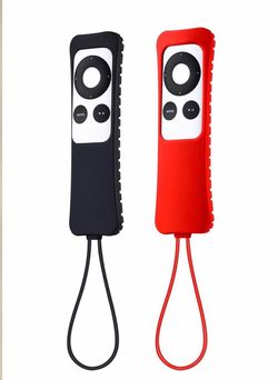 Case for Apple TV 2 3 Remote, Anti-Drop, Anti-Lost Silicone Protective Cover for Apple TV 2nd Gen / 3rd Gen Remote Controller - Red & Black (2 pack)