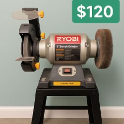 Ryobi 8” Bench Grinder + Stand – Works Great