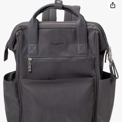 Baggallini Soho Backpack Bag-Travel Padded Laptop Backpack, Color Smoke(Gray) Brand New With Tag Retails $143