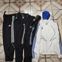 3 Mens Adidas Pants, 1 Jacket. Large