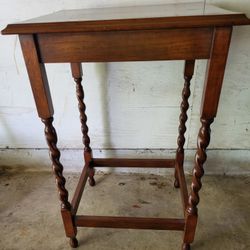 Antique English Barley Twist Side Table 