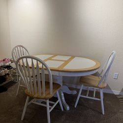 Wooden Dining Table + Detachable Leaf