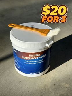 $20 FOR 3 BUCKETS! Invisible Transparent Waterproof Agent 1kg w/ Brush