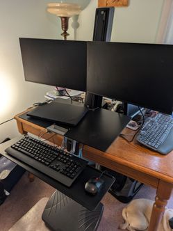 Ergotron stand sit adjustable height computer desk