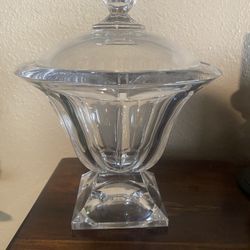Solid Glass Crystal Lrg Candy Jar
