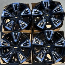 22” Chevy Silverado Tahoe factory wheels rims gloss black new