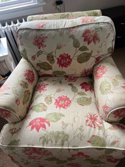 2 Floral upholstered armchair