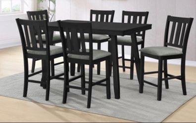 BLACK 36x60 COUNTER HEIGHT DINING TABLE WITH CHAIRS