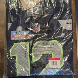 *IN-HAND* Authentic Nike Seattle Seahawks  12s Super Bowl LX Patch Game Jersey - Size LARGE and BRAND NEW