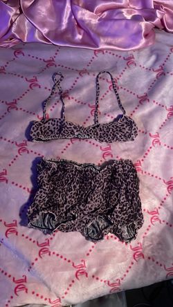 XS Leopard Print Lingerie Set Bra and Panty