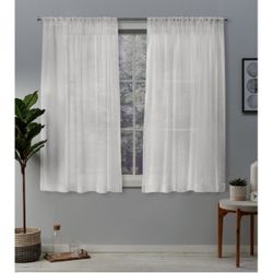 Set of 2 rod pocket sheer window