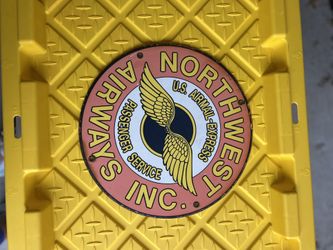 Northwest airways Vintage Porcelain Enamel Painted Metal Sign