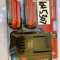 CRAFTSMAN V20 20-Volt Max 2-Pack 2 Amp-Hour Lithium Power Tool Battery