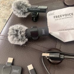 SOUJ Clip On Wireless Microphone Set