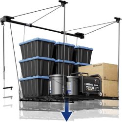 Ceiling mount - Raise and lower - Garage Shelving 