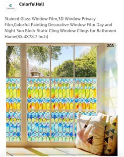 Brand New Stained Glass Privacy Window Film