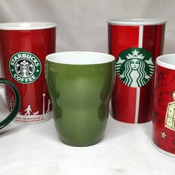 Starbucks Mugs and Tumblers Lot of 5 Misc. Christmas Theme