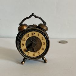 Durham Industries Miniature Alarm Clock  for Dollhouse 38 - 1976 Die Cast  2”w 2.75”h