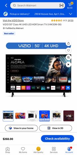 VIZIO 50” Class 4K UHD LED HDR Smart TV