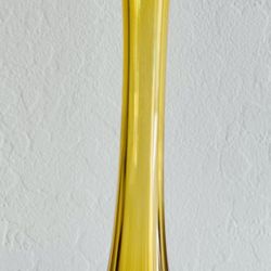 Vintage Fenton amber thumbprint swung vase