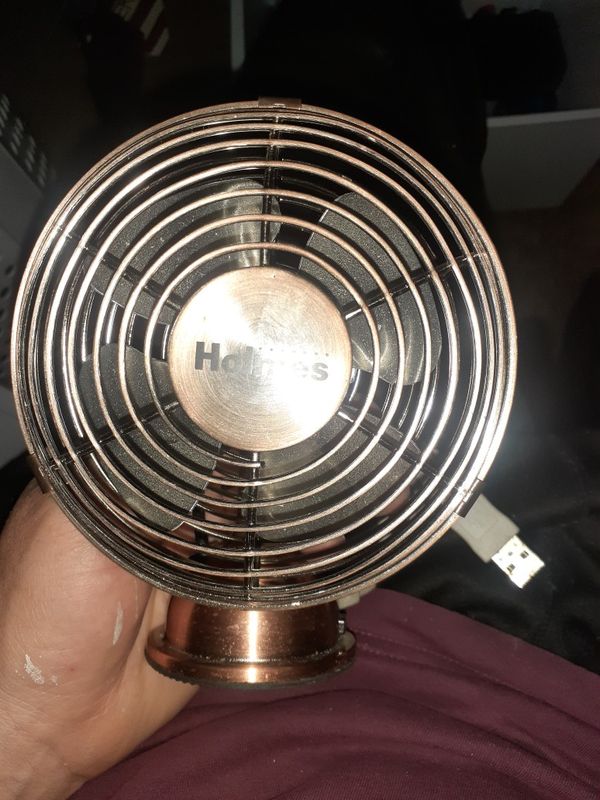 Holmes Heritage 4Inch Mini USB Desk Fan, Brushed Copper for Sale in