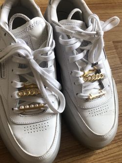 White Cardi b Reebok Size 7.5