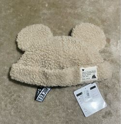 Tokyo Disney Exclusive Fluffy Brown Mickey Mouse Beanie with Ears