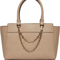 Anne Klein Women's Embossed Crossbody Bag with Swag Chain