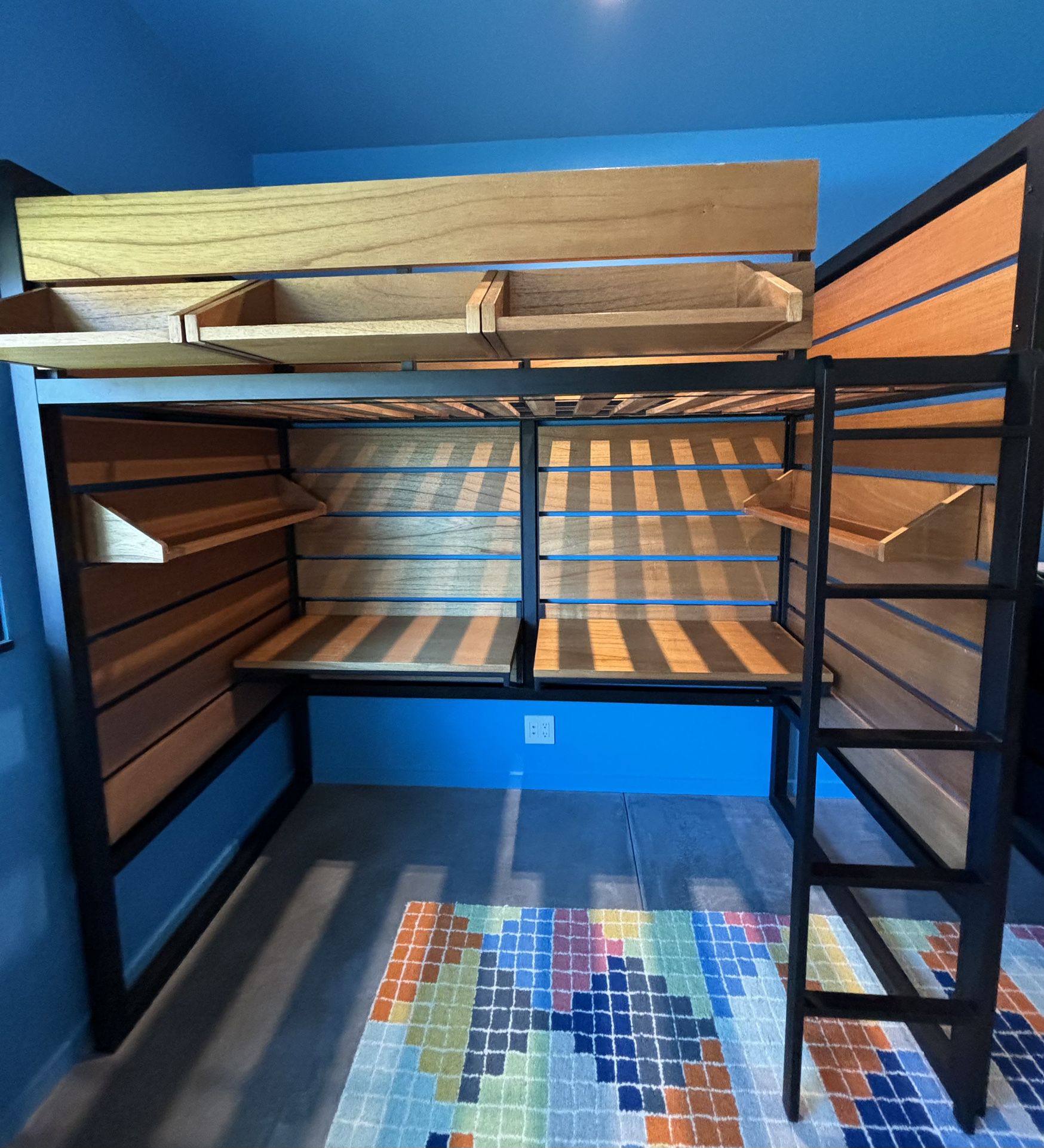 Twin Solid Wood And Metal Land Of Nod (Crate And Barrel) Loft Bed