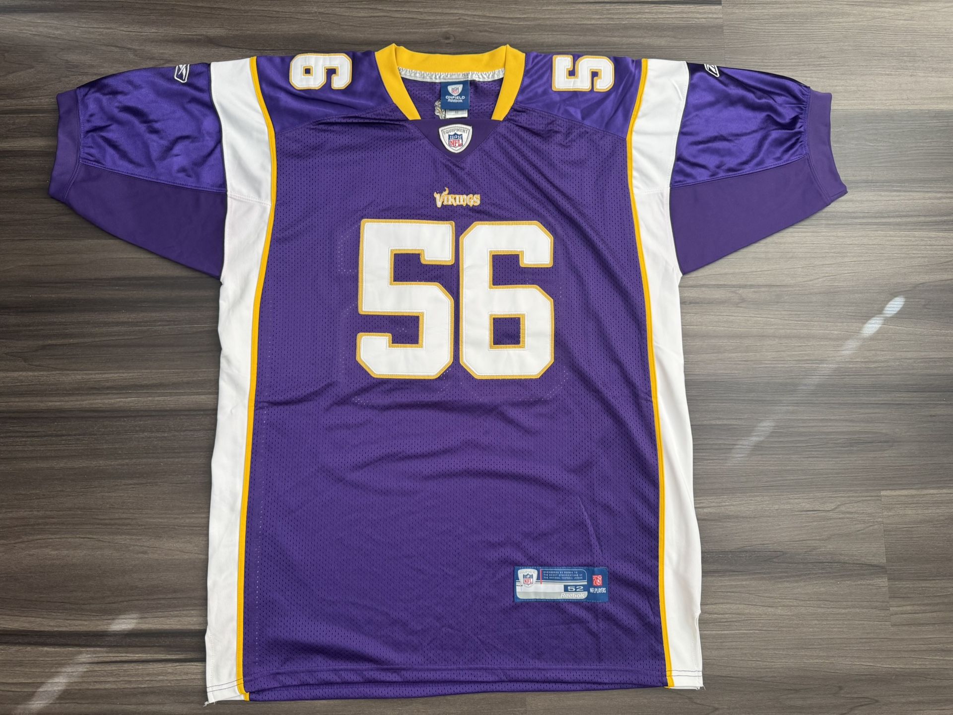 Reebok Minnesota Vikings E.J. Henderson #56 Stitched Jersey Men’s Sz 52 XL