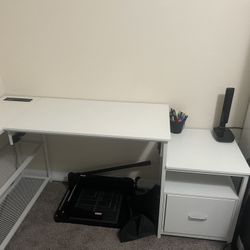 Aheaplus L Shaped Desk with Power Outlet, Standing Home Office Desk with Lift Top and File Drawer, 6