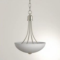Brushed Nickel Bowl Pendant Light