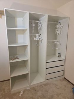 Doorless 3-column wardrobe from IKEA