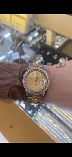 Rolex Date Just Two Tone With Diamonds 