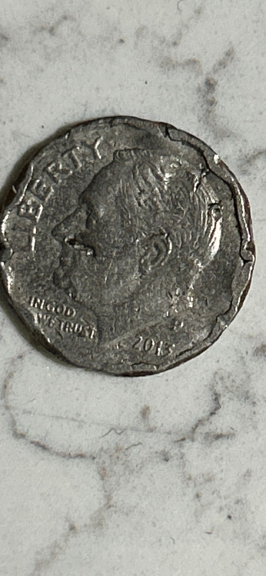 2013 Dime With Major Errors.