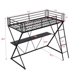 Twin Loft Bed frame And Mattress 