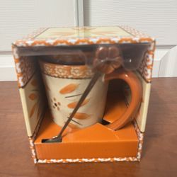 Coffee/Tea Set With Lid & Spoon Temp-Tations Presentable Ovenware Old World