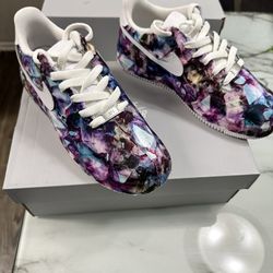 Air Force 1 - Size 5.5 youth, converts to 7W -Custom Fabric  
