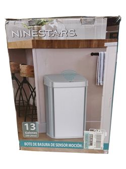 Ninestars DZT-50-28SL Automatic Motion Sensor Trash Can 13 Gal 50 L Stainless