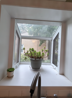 White Garden Window / Greenhouse Kitchen Window