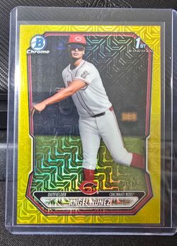 2026 Topps Bowman Chrome Angel Nunez 1st #BCP-220 Yellow Mojo/75