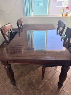 Wooden dining table